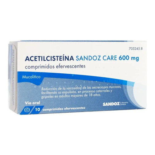 Acetilcisteina Sandoz Care Efg 600 Mg 20 Comprimidos Efervescentes (Sobres)