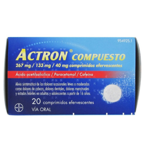 Actron Compuesto Difarmed 267 Mg/133 Mg/40 Mg 20 Comprimidos Efervescentes