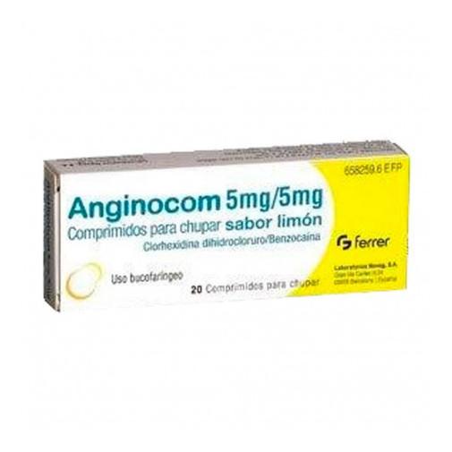 Anginocom 5 Mg/5 Mg 20 Comprimidos Para Chupar (Sabor Limon)
