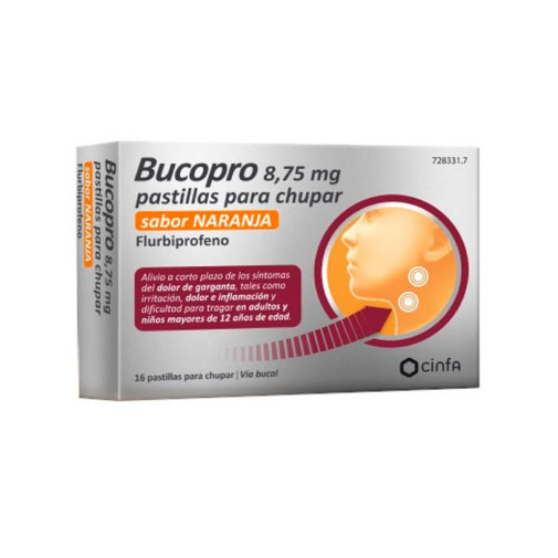 Bucopro 8,75 Mg 16 Pastillas Para Chupar (Sabor Naranja)