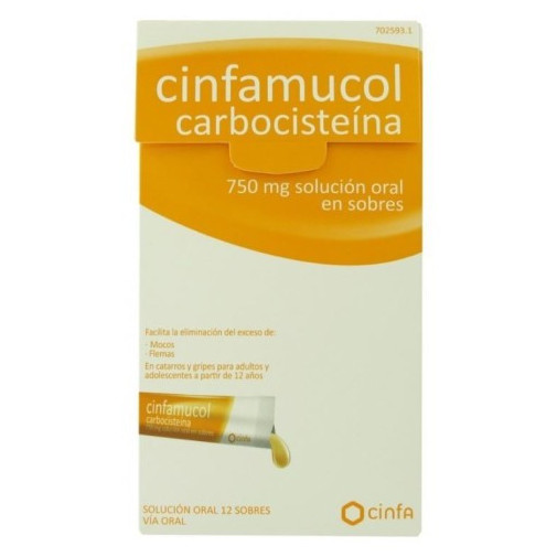 Cinfamucol Carbocisteina 750 Mg 12 Sobres Solucion Oral 15 Ml