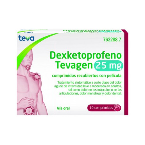 Dexketoprofeno Tevagen 25 Mg 10 Comprimidos Recubiertos