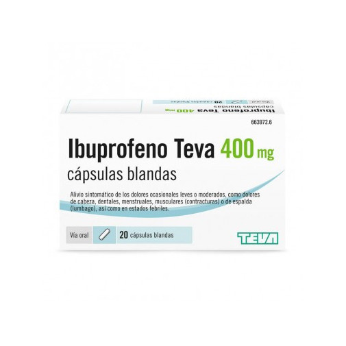 Ibuprofeno Teva 400 Mg 20 Capsulas Blandas