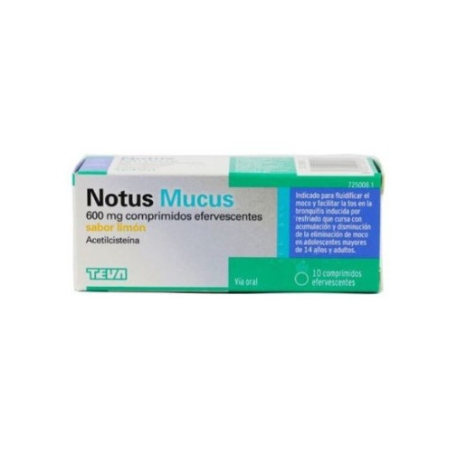 Notus Mucus 600 Mg 10 Comprimidos Efervescentes (Sabor Limon)