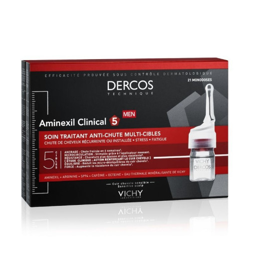 Vichy Dercos Aminexil Clinical 5 Hombre 21 Ampollas Gel