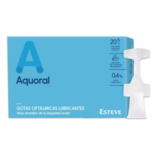 Aquoral Gotas Oftálmicas Lubricantes Estériles 20 x 0,5 ml