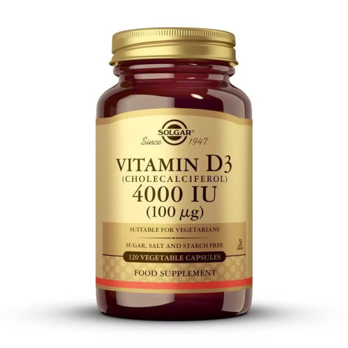 Solgar Vitamina D3 4000 Ui (100Mcg) 120 Cápsulas Vegetales