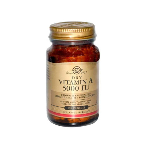 Vitamina A Seca 5000 Ui Con Vitamina C Solgar 100 Comprimidos