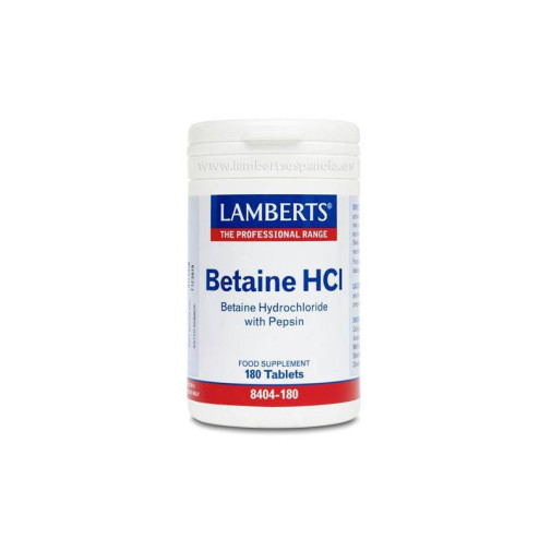 Betaina Hcl 324 Mg/Pepsina 5 Mg 180 Comprimidos Lamberts