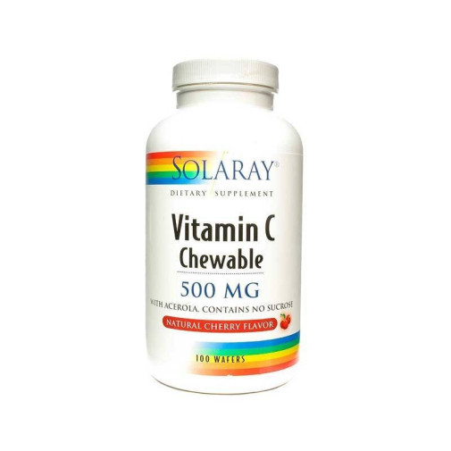 Vitamina C 500 Mg Sabor Cereza 100 Comprimidos Masticables Solaray