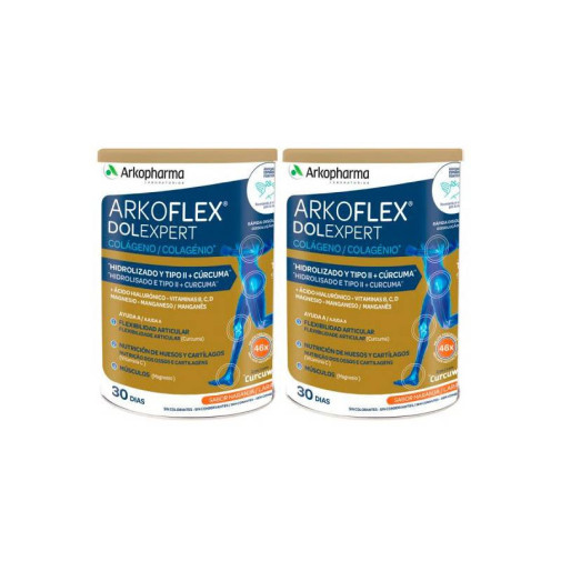 Arkoflex Dolexpert Colágeno Hidrolizado Y Cúrcuma Sabor Naranja Duplo 2X390G