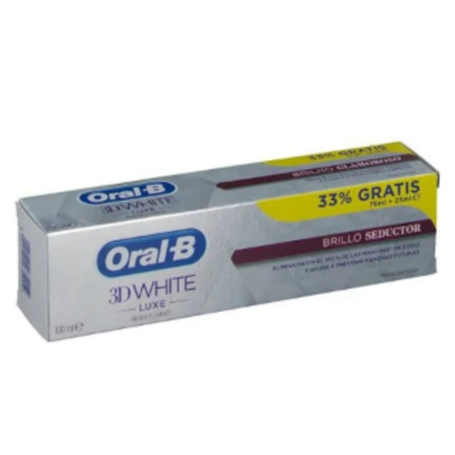 Oral B Pasta 3D White Luxe Brillo Seductor Pack 75Ml + 25Ml