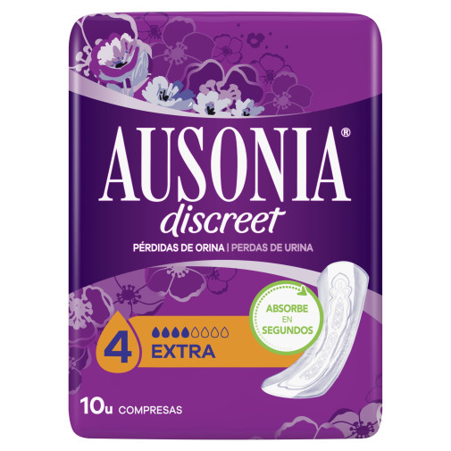 Compresas Ausonia Discreet Extra Para Pérdidas De Orina 10 Uds