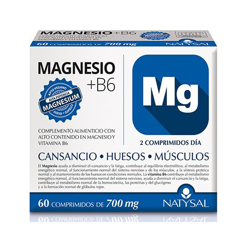 Magnesio + B6 700 Mg 60 Comprimidos Natysal