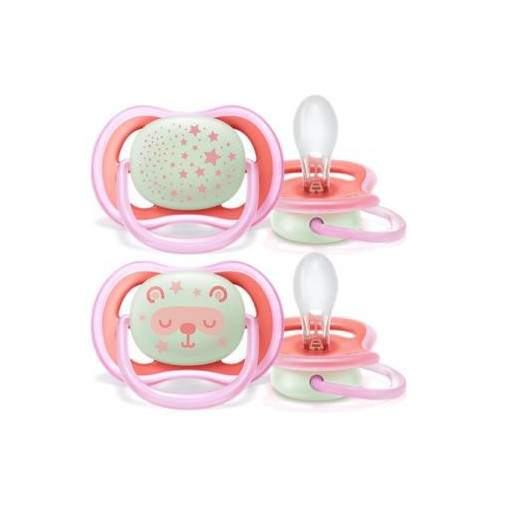 Chupete Nocturno 6 18 Meses Rosa 2 Unidades Scf376/22 Philips Avent