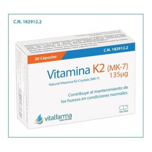 Vitamina K2 7 30 Cápsulas Vitalfarma