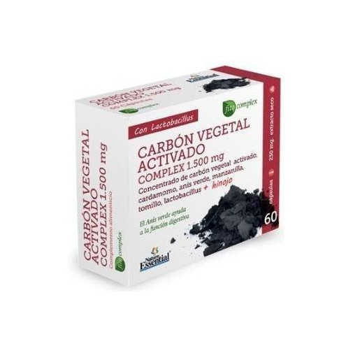 Carbon Vegetal Activado Complex 1500 Mg Ext Seco 60 Capsulas Nature Essential