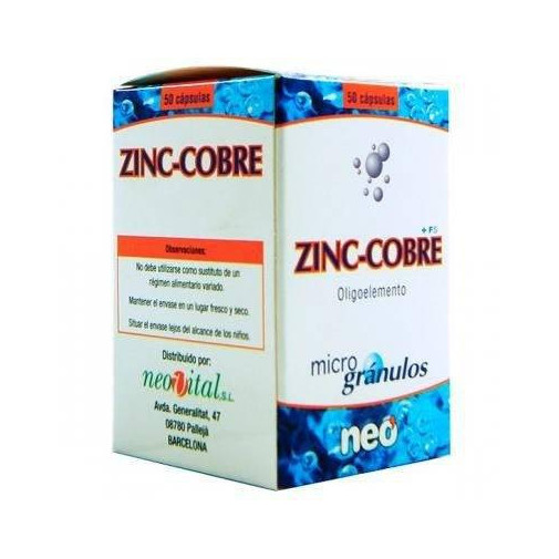 Microgranulos Zinc Cobre 50 Cápsulas Neo