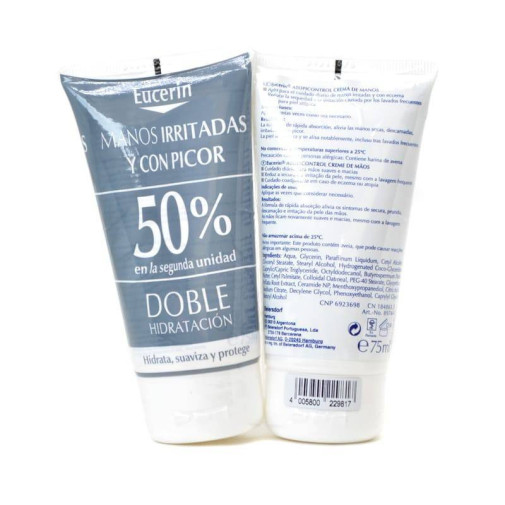 Eucerin Atopicontrol Crema De Manos 2X75Ml Duplo