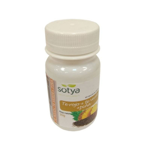 Te Verde, Te Rojo Y Piña 500 Mg 60 Cápsulas Sotya