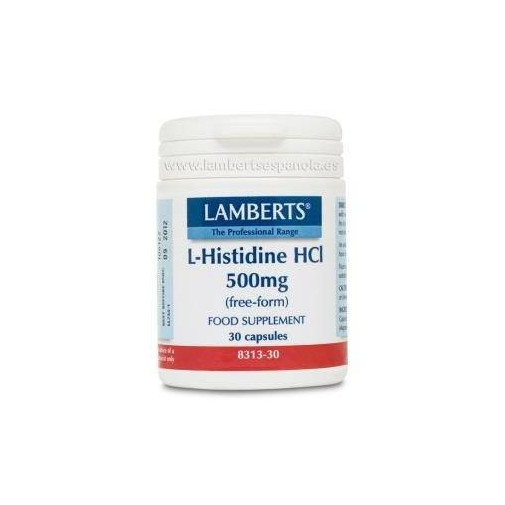 L Histidina Hcl 500 Mg 30 Cápsulas Lamberts