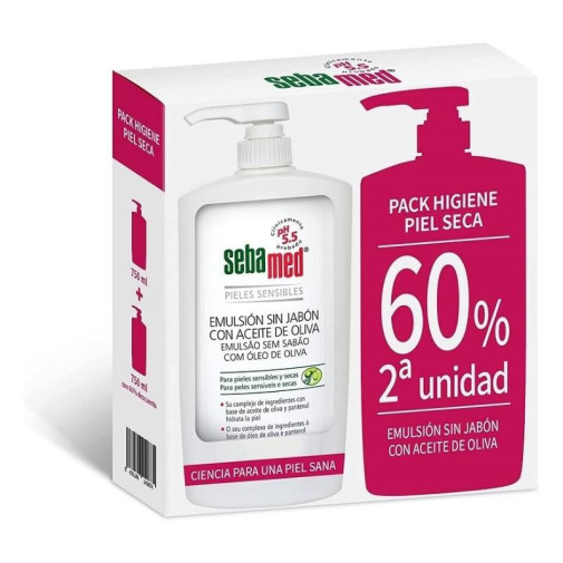 Sebamed Emulsión Sin Jabón Con Aceite De Oliva Duplo 2X750 Ml