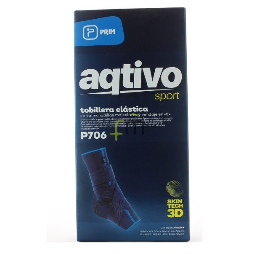 Tobillera Elástica Con Almohadillas Maleolares Silicona Y Vendaje En 8 Aqtivo Sport T/S Prim
