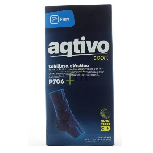Tobillera Elástica Con Almohadillas Maleolares Silicona Y Vendaje En 8 Aqtivo Sport T/M Prim