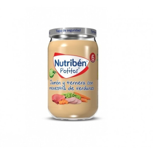 Potitos Pure De Jamon Y Ternera Con Menestra De Verdura 235 Gr Nutribén