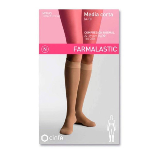 Medias Cortas Compresión Normal Talla L Color Beige Farmalastic