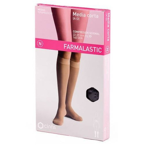 Medias Cortas Compresión Normal Talla M Color Beige  Farmalastic
