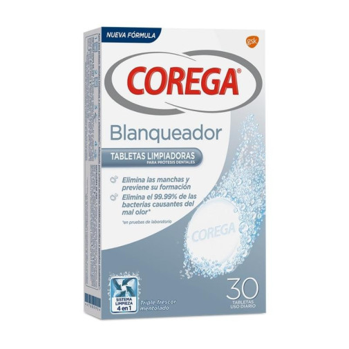 Corega Blanqueador 30 Tabletas