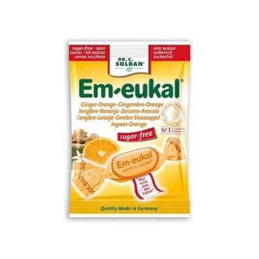 Caramelos Em Eukal Jengibre Naranja Sin Azúcar Bolsa 50 Gr