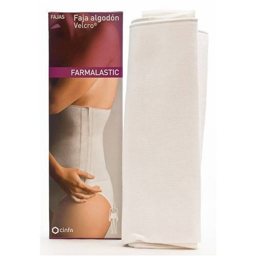Faja De Algodón Y Velcro Talla 3 Color Blanco Farmalastic