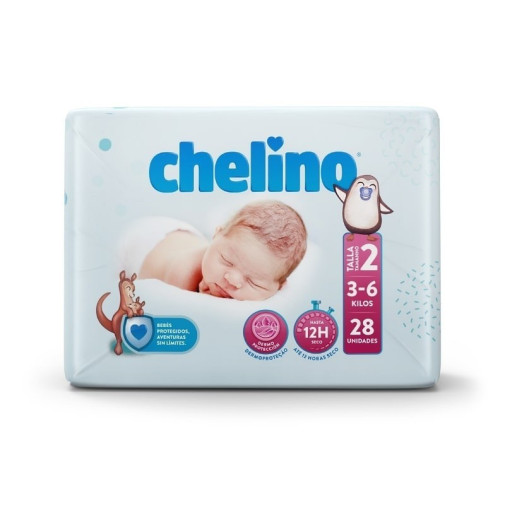 Pañales Chelino Talla 2 (3 6 Kg) Recién Nacido 28 Unidades