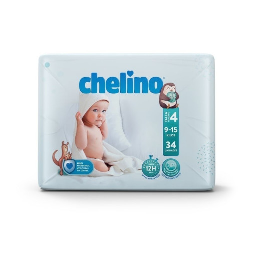 Pañales Chelino Talla 4 (9 15 Kg) Gateo 34 Unidades
