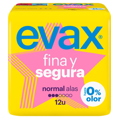 Compresas Evax Fina Segura Alas Norm 12