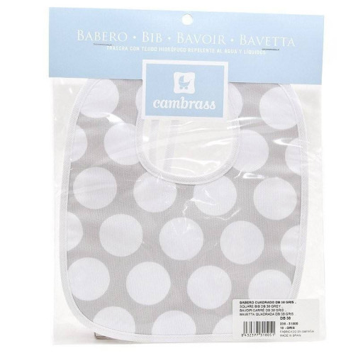 Cambrass Babero Cuadrado 'Lunares' Gris
