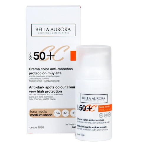 Cc Crema Color Anti Manchas Tono Medio Spf50+ 30 Ml Bella Aurora