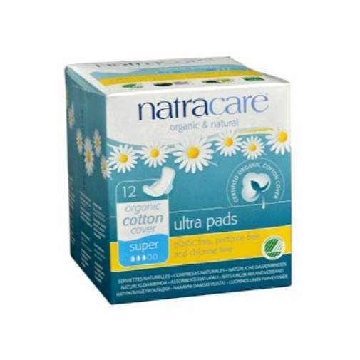 Compresa Ultra Super Con Alas 12 Unidades Natracare