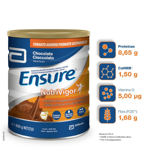 Ensure Nutrivigor Chocolate 850 Gramos