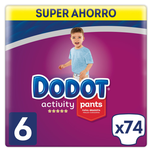 Dodot Activity Pants Pañal Braguita Talla 6 74 Pañales 15+Kg