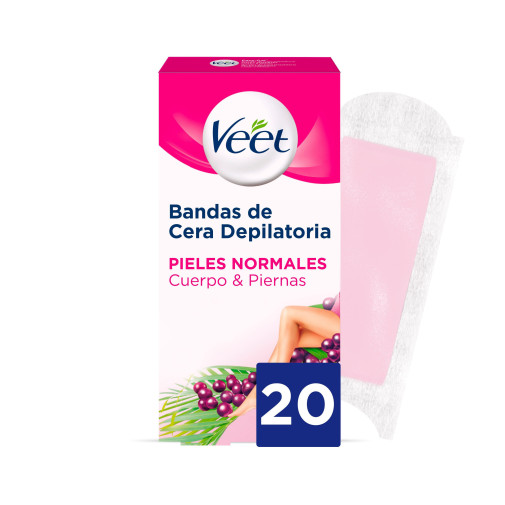 Bandas De Cera Fría Piel Normal 20B  Veet