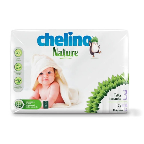 Pañales Chelino Nature Talla 3 (4 10 Kg) 36 Unidades