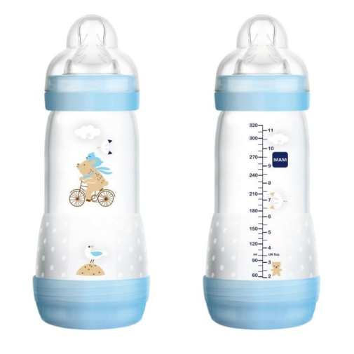 Biberón Anticólico Easy Start Azul 320 Ml Mam