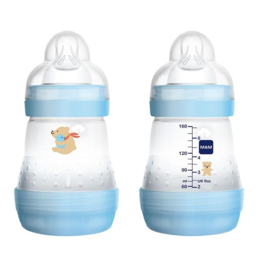 Biberón Anticólico Easy Start Azul 160 Ml Mam