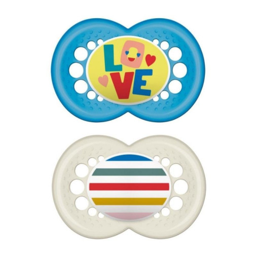 Chupete Original Silicona 16+ 2 Uds Azul Mam