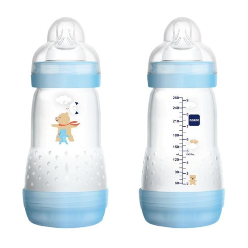Biberón Anticólico Easy Start Azul 260 Ml Mam