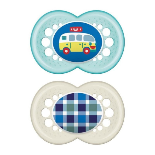 Chupete Original Night Silicona +16 Meses Azul 2 Uds Mam