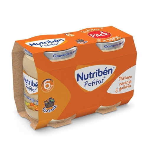 Nutriben Pot Plat Naranja Galleta 2X190